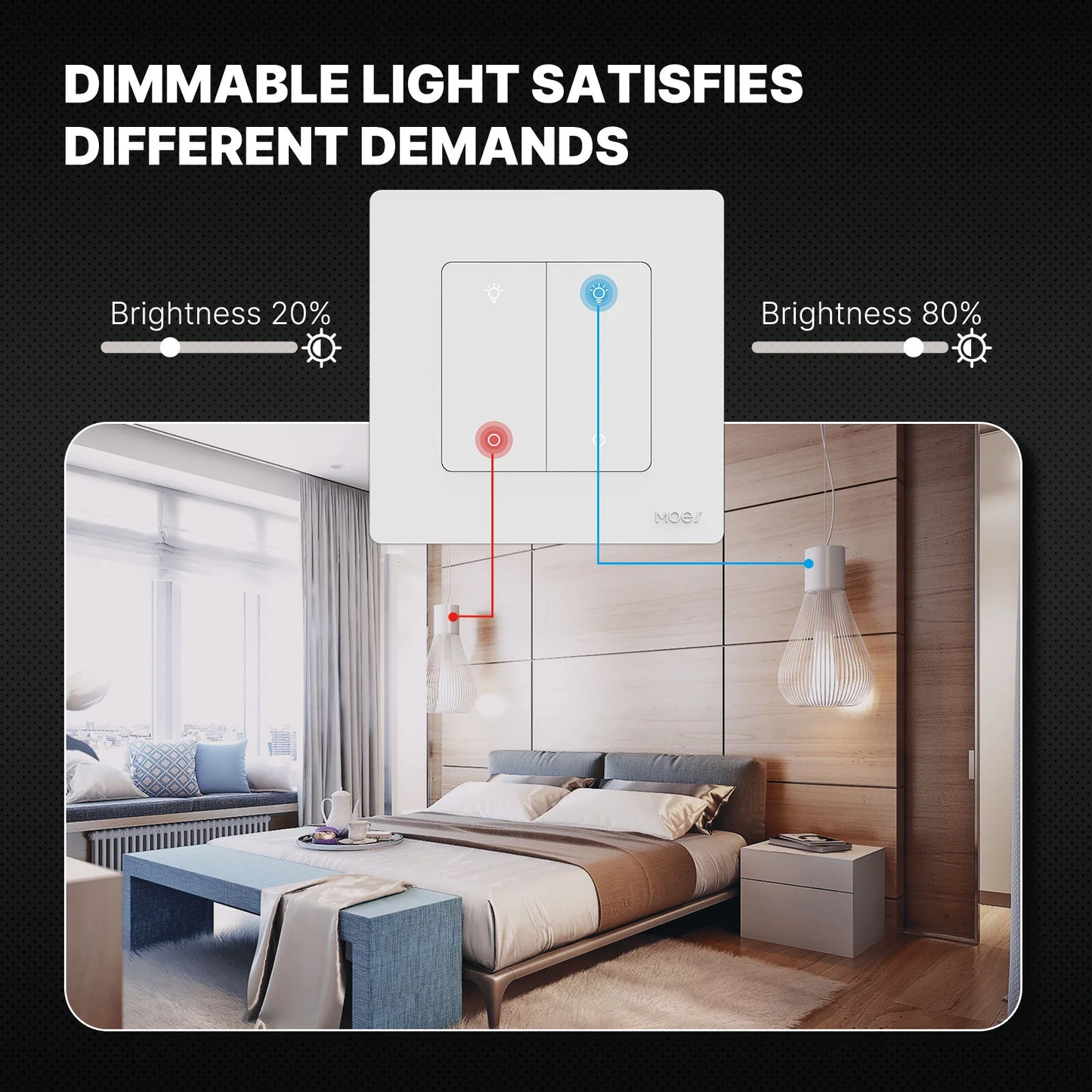 Interruptor Dimmer Star Ring Moes - Zigbee 3.0 - Branco