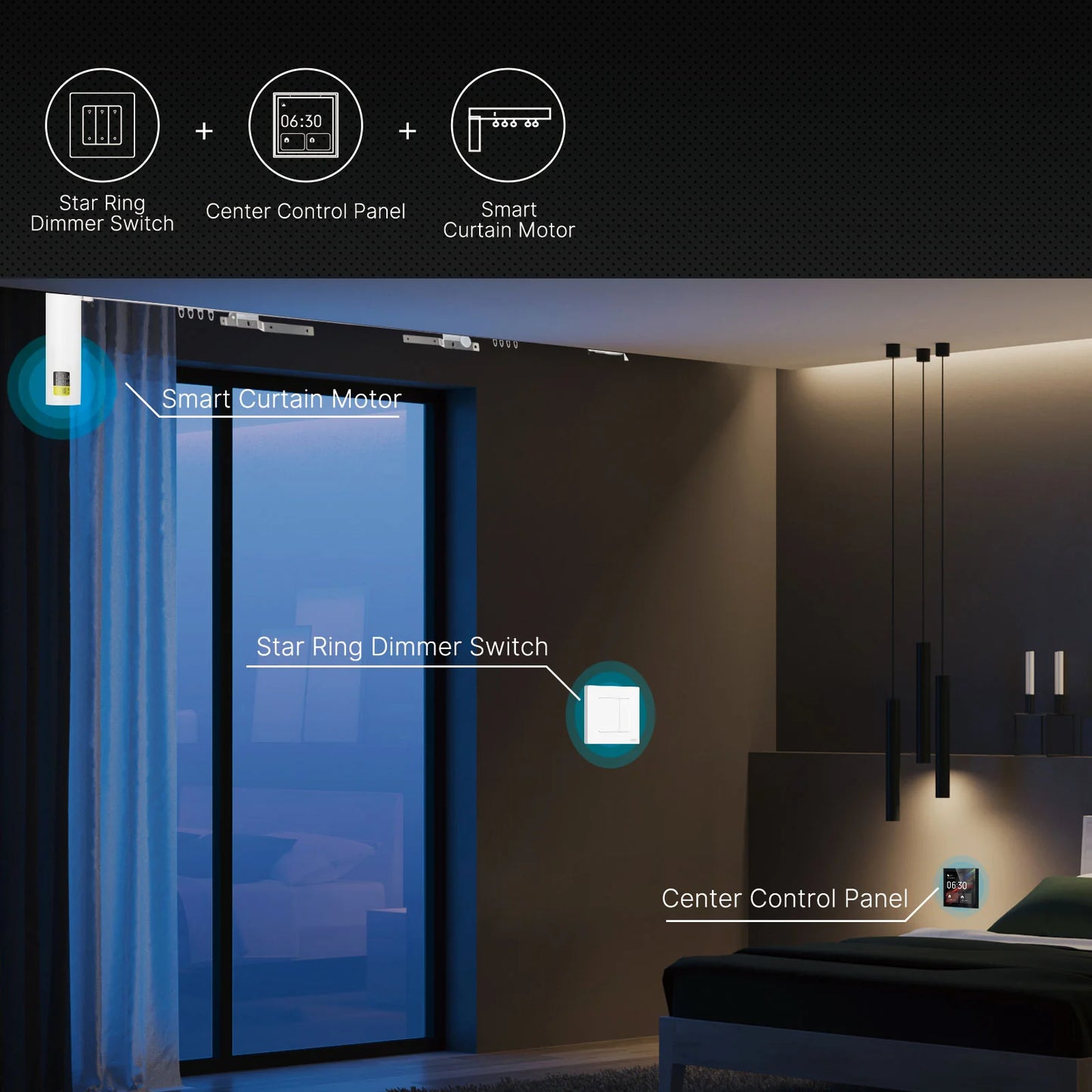 Interruptor Dimmer Star Ring Moes - Zigbee 3.0 - Branco