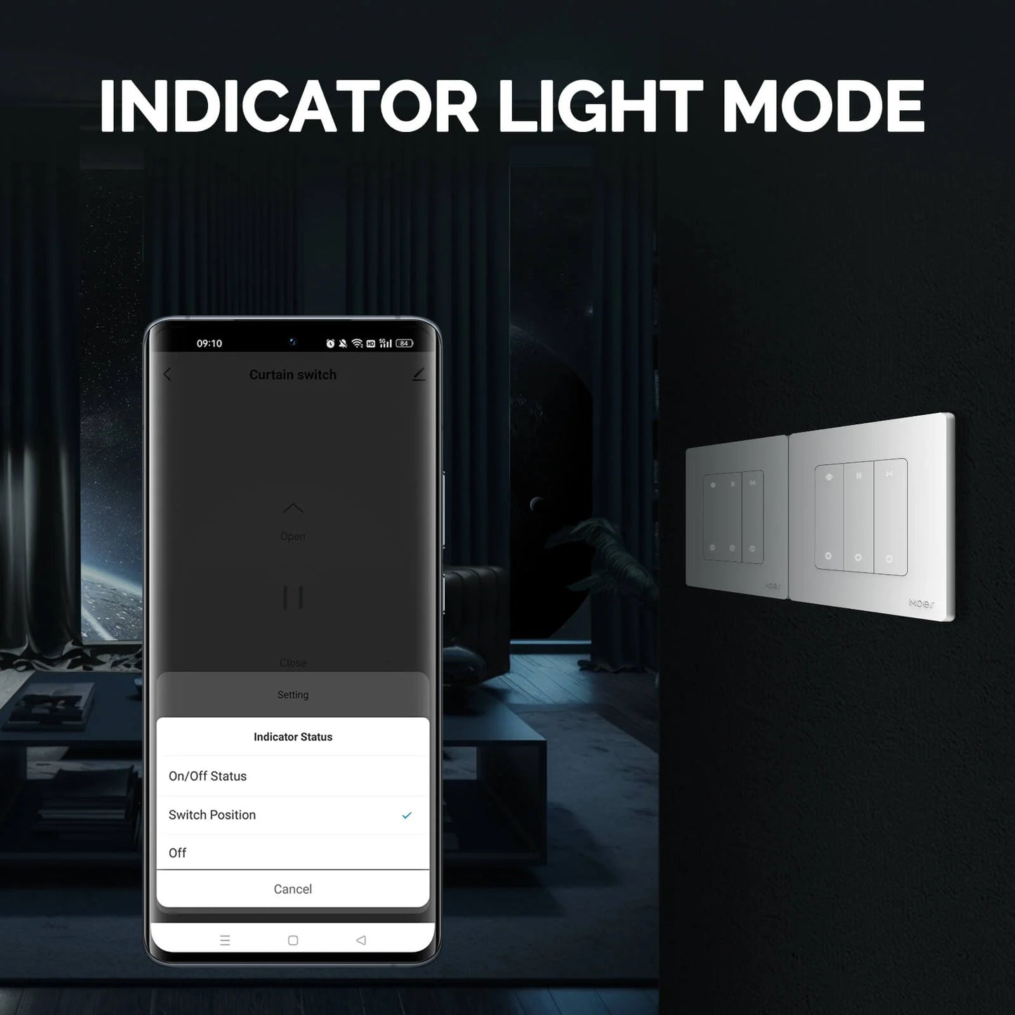 Interruptor Estores Star Ring Moes - Zigbee 3.0 - Branco