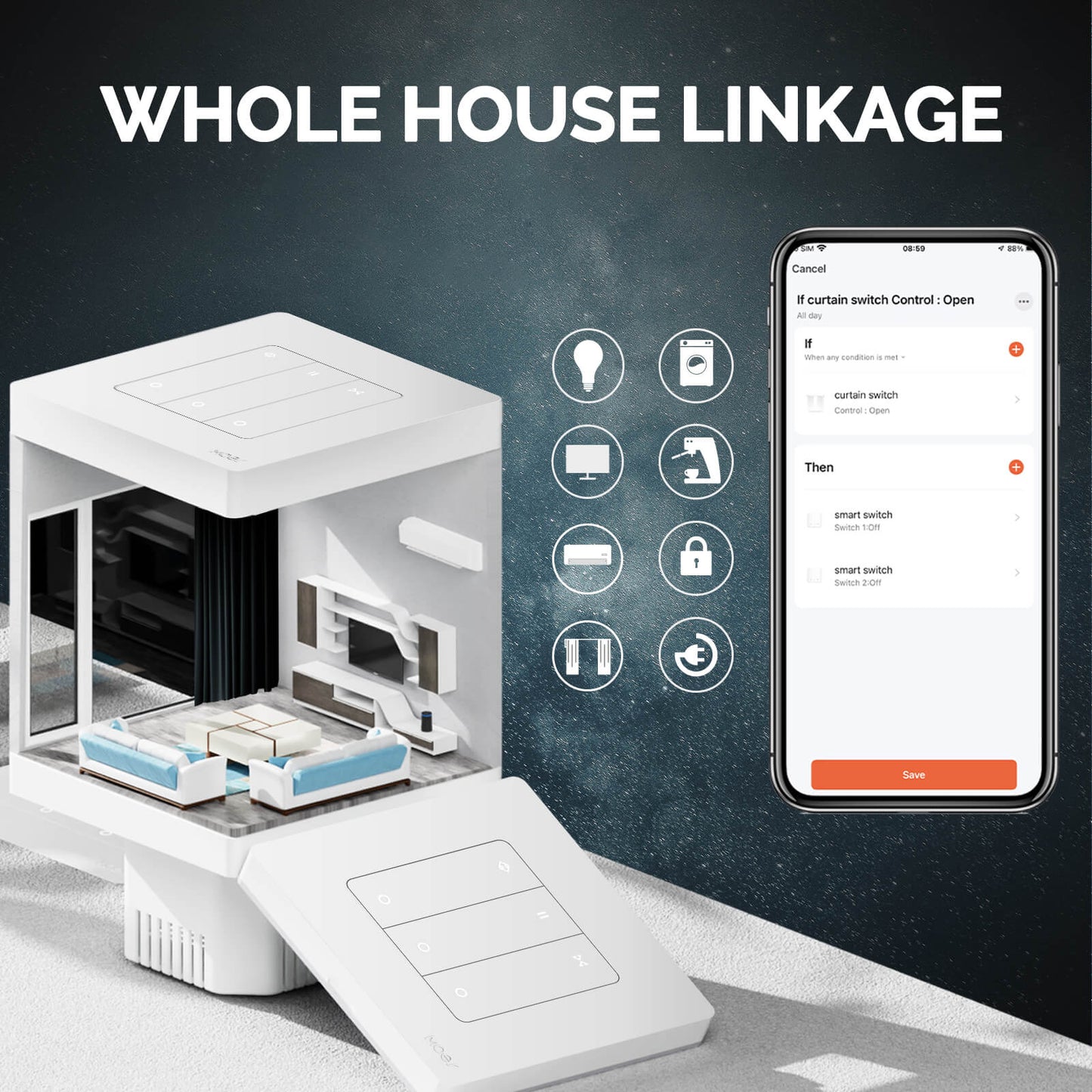 Interruptor Estores Star Ring Moes - Zigbee 3.0 - Branco