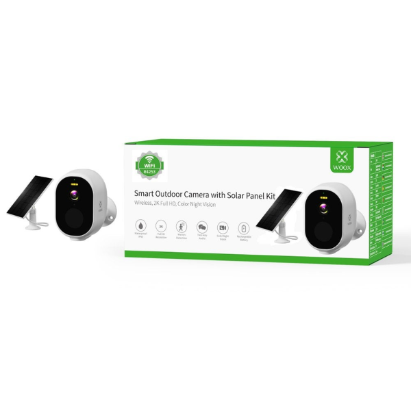 Cámara de seguridad inalámbrica para exteriores con panel solar, Tuya y SmartLife