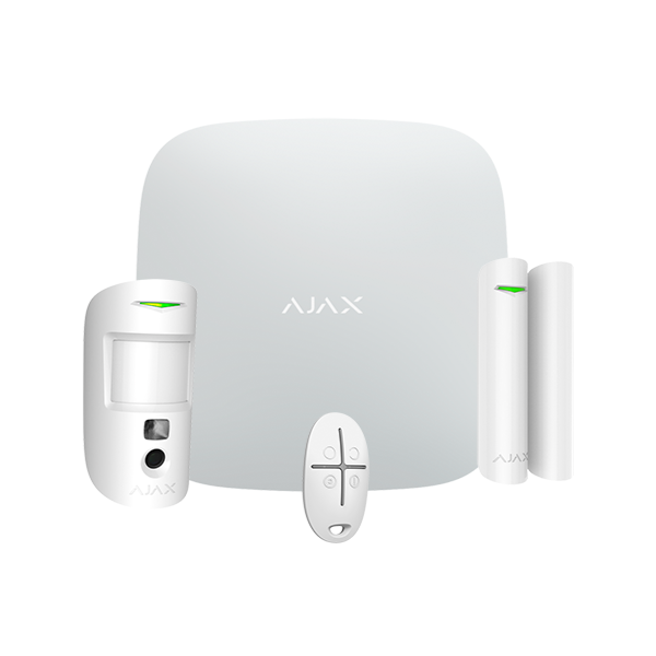 Ajax Kit de Alarme Profissional - Certificado Grau 2 - Comunicação Ethernet e Dual Sim 4G (LTE) - Sem Fios