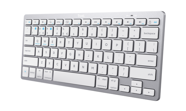 Teclado Trust Bluetooth Cinza e Branco - Win/Mac/Android - Layout PT