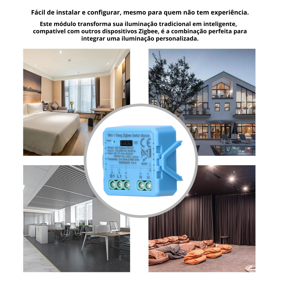 Mini Módulo de Luzes simples (1 gang) – Zigbee 3.0 – Tuya / Smartlife