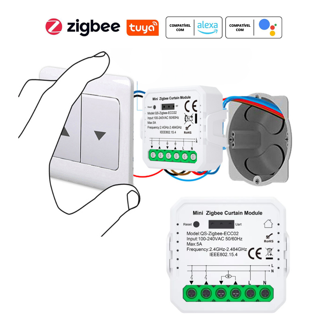 Mini módulo para persianas Zigbee 3.0 con porcentaje Tuya/Smartlife