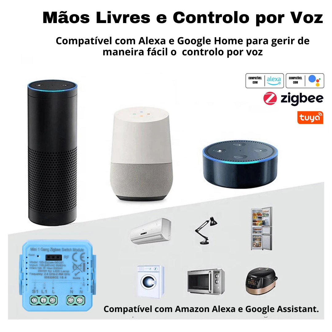 Mini Módulo de Luzes simples (1 gang) – Zigbee 3.0 – Tuya / Smartlife