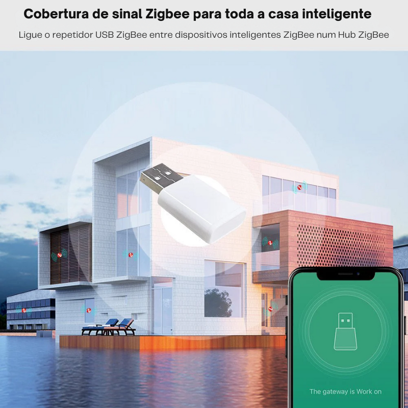 Amplificador - Repetidor 15/20mt de Sinal ZigBee compatível com Gateway Tuya / Smartlife ZigBee