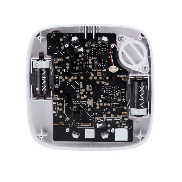 Detector de humo inalámbrico de 868 MHz con sensor de temperatura y sirena, color blanco - Ajax