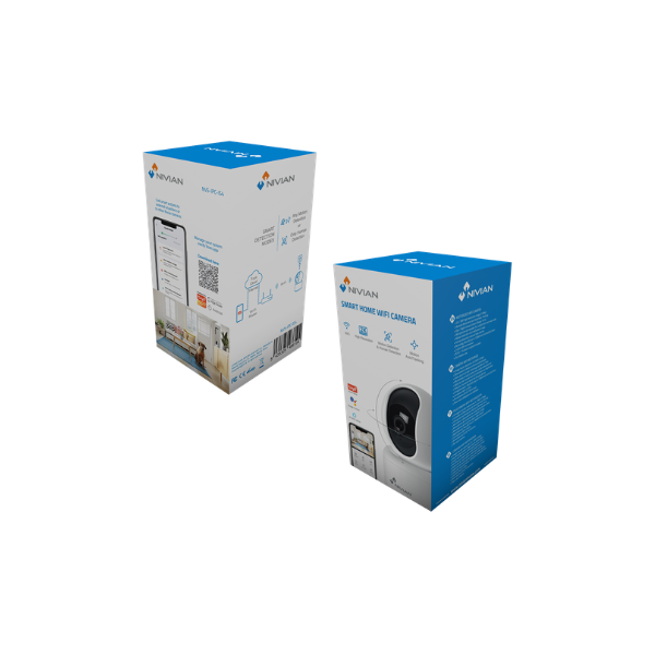 Câmara Wi-Fi Nivian Smart 2K – Visão 360° com IA - Tuya / Smartlife