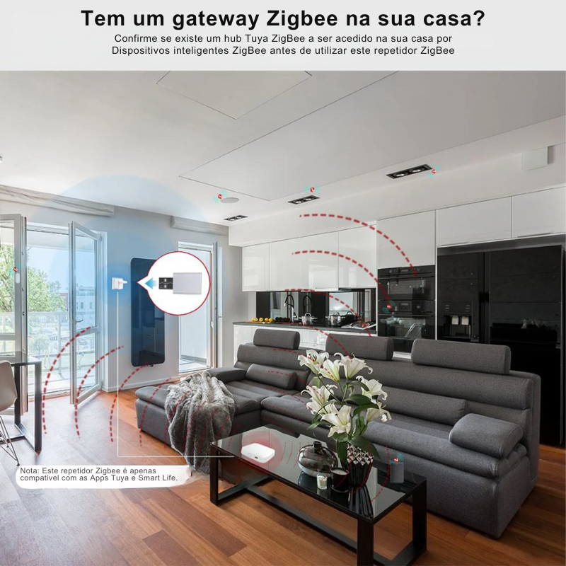 Amplificador - Repetidor 15/20mt de Sinal ZigBee compatível com Gateway Tuya / Smartlife ZigBee