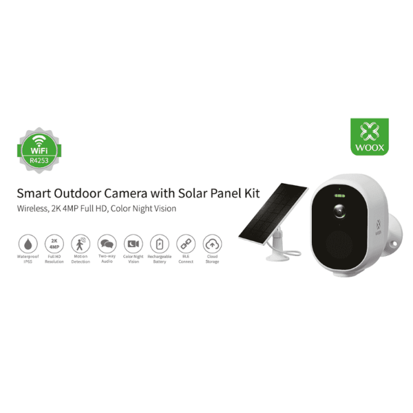 Cámara de seguridad inalámbrica para exteriores con panel solar, Tuya y SmartLife