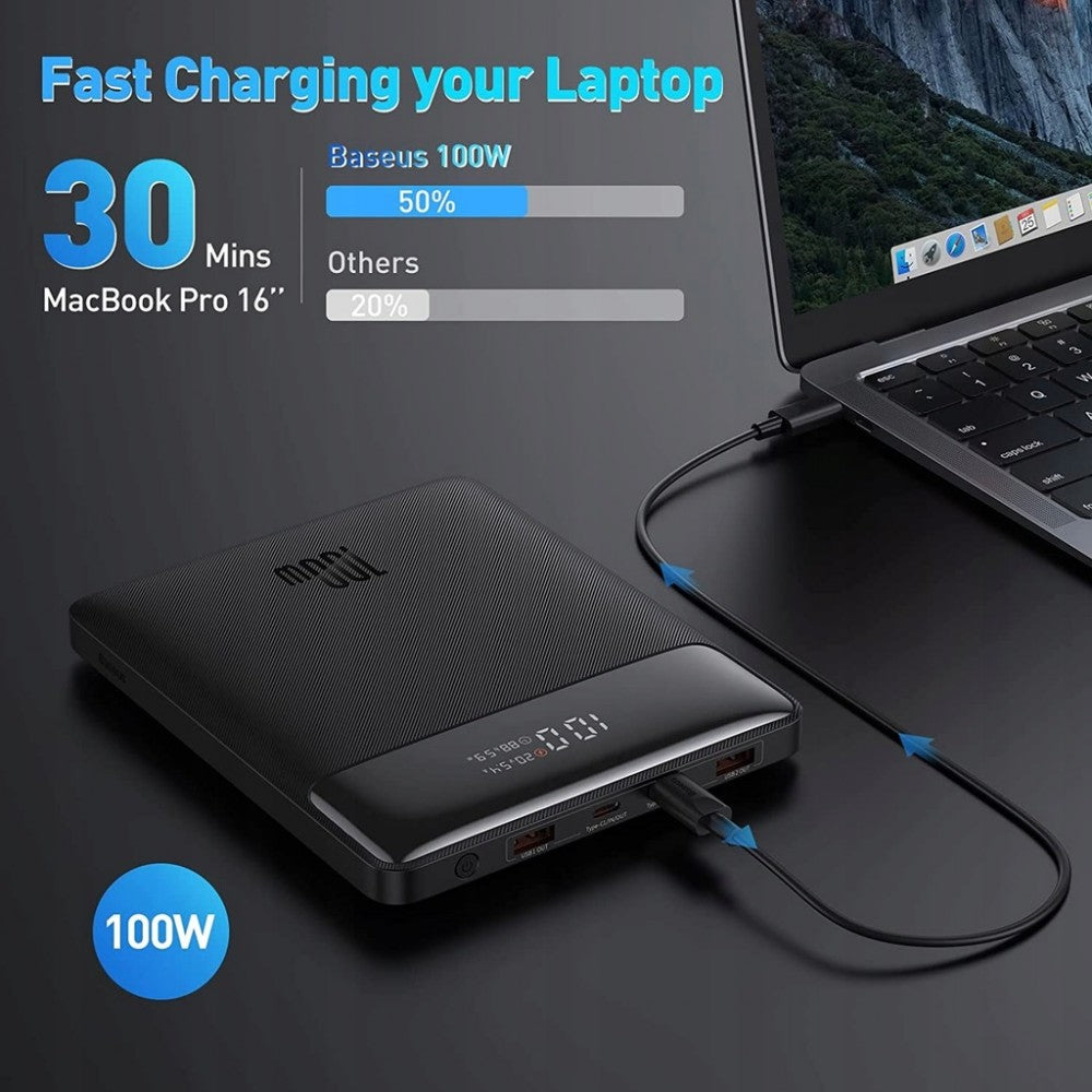 Powerbank Baseus Blade High Power Digital Display Quick Charge 20000Mah 100W Preto