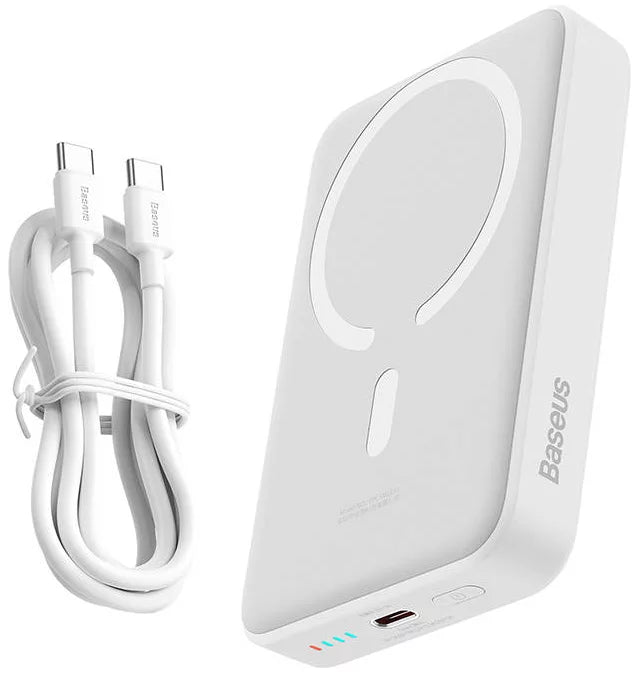 Powerbank Magnetic Mini Wireless Fast Charge 10000mAh 30W Branca