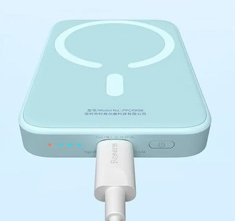 Power Bank Magnetic Mini Wireless Fast Charge 2022, 6000Mah 20W Azul