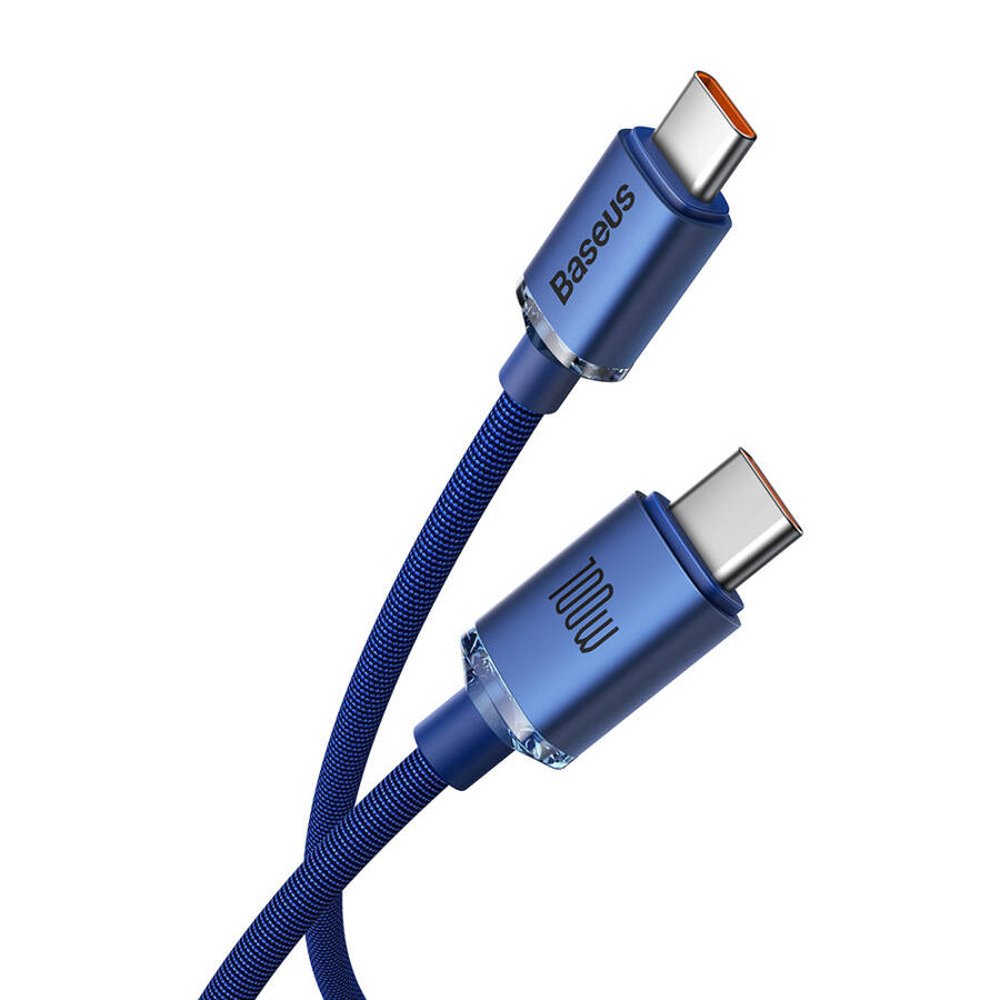 Cabo Crystal Shine Series Fast Charging Data Type-C To Type-C 100W 2M Blue