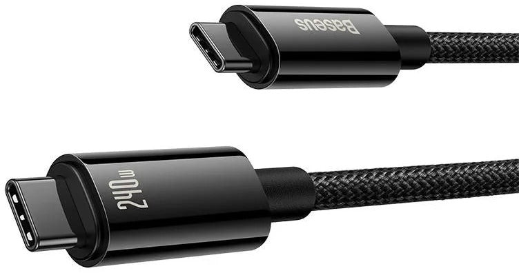 Cabo Tungsten Dourado Fast Charging Data Type-C To Type-C 240W 1M Preto