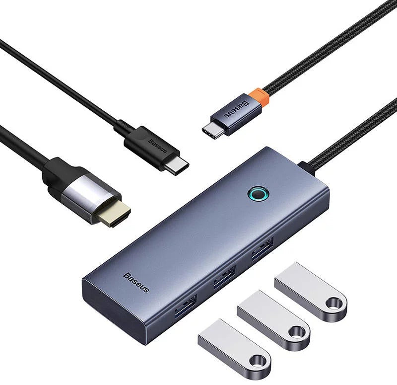 Hub USB UltraJoy Series 5-Port Space Grey (3xUSB+RJ45+PD)