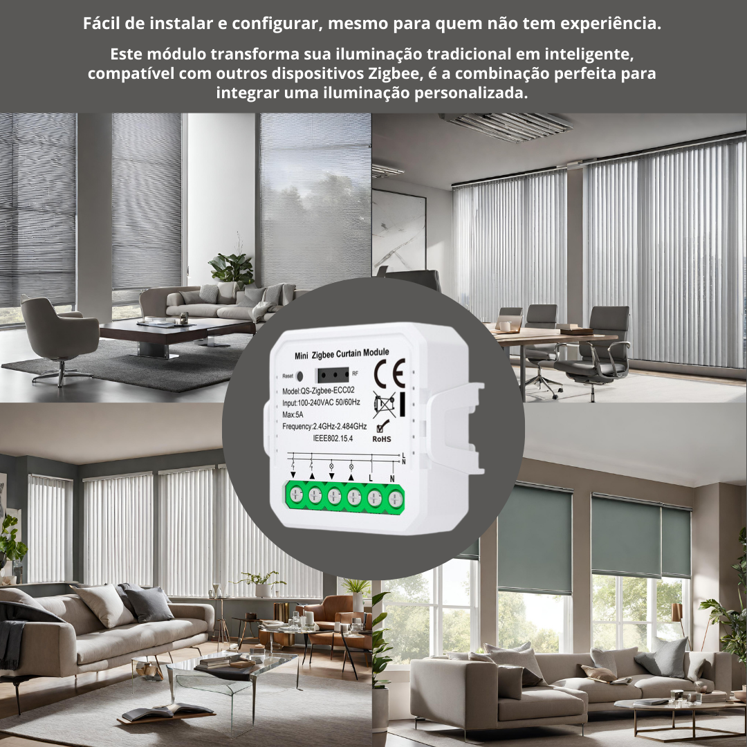Mini módulo para persianas Zigbee 3.0 con porcentaje Tuya/Smartlife