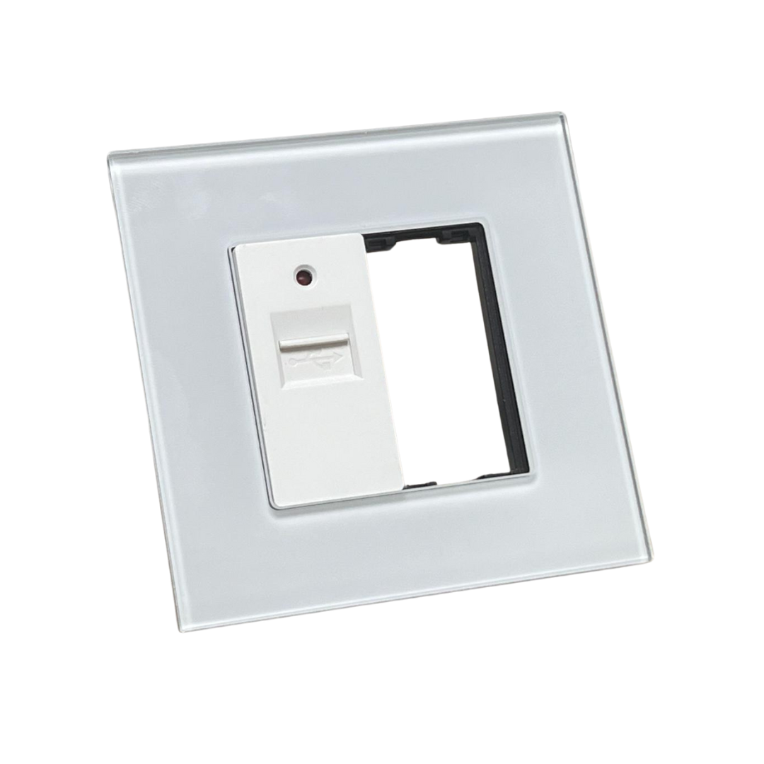 Tomada 1/2 USB 1A para Integração - Linha Desire Branco