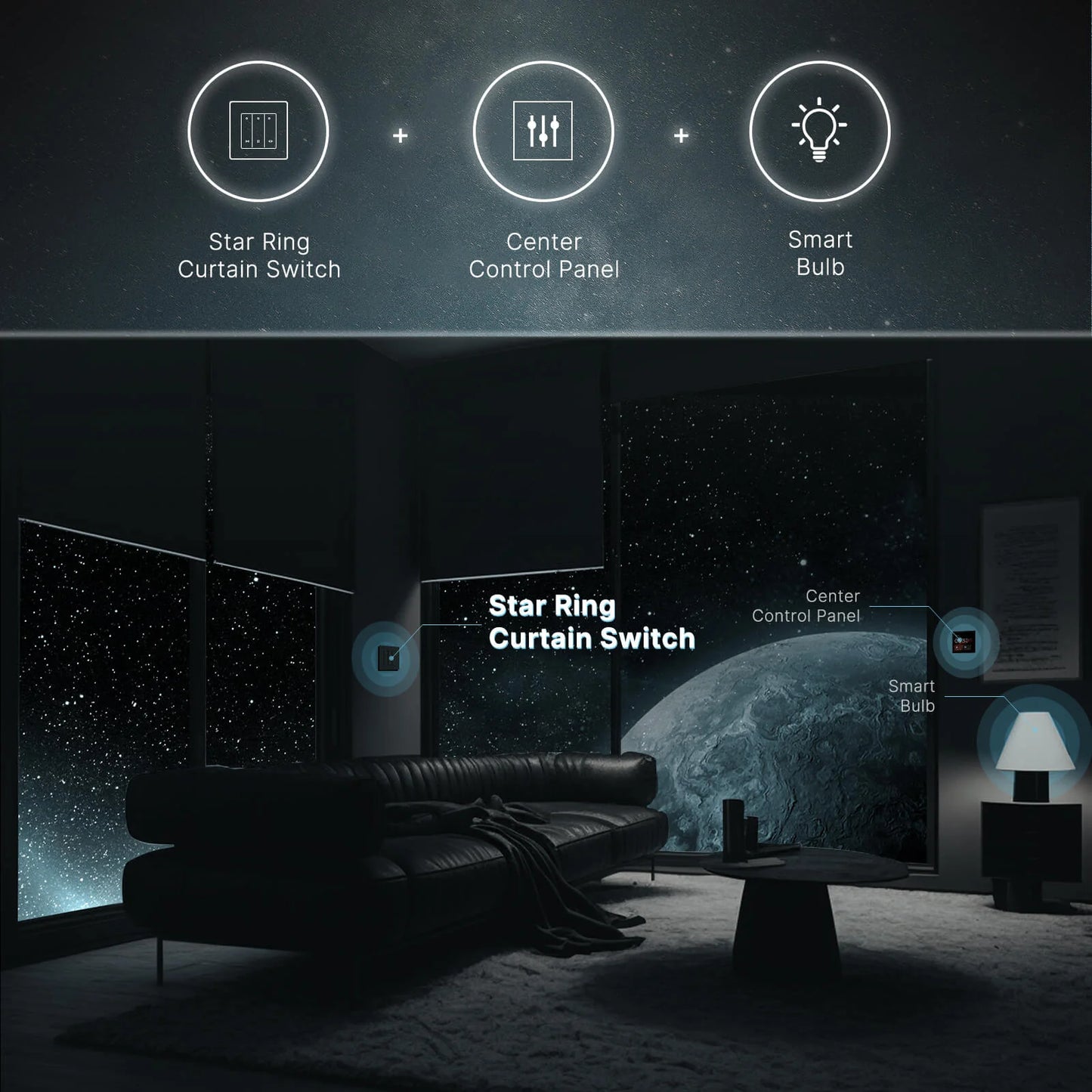 Interruptor Estores Star Ring Moes - Zigbee 3.0 - Branco