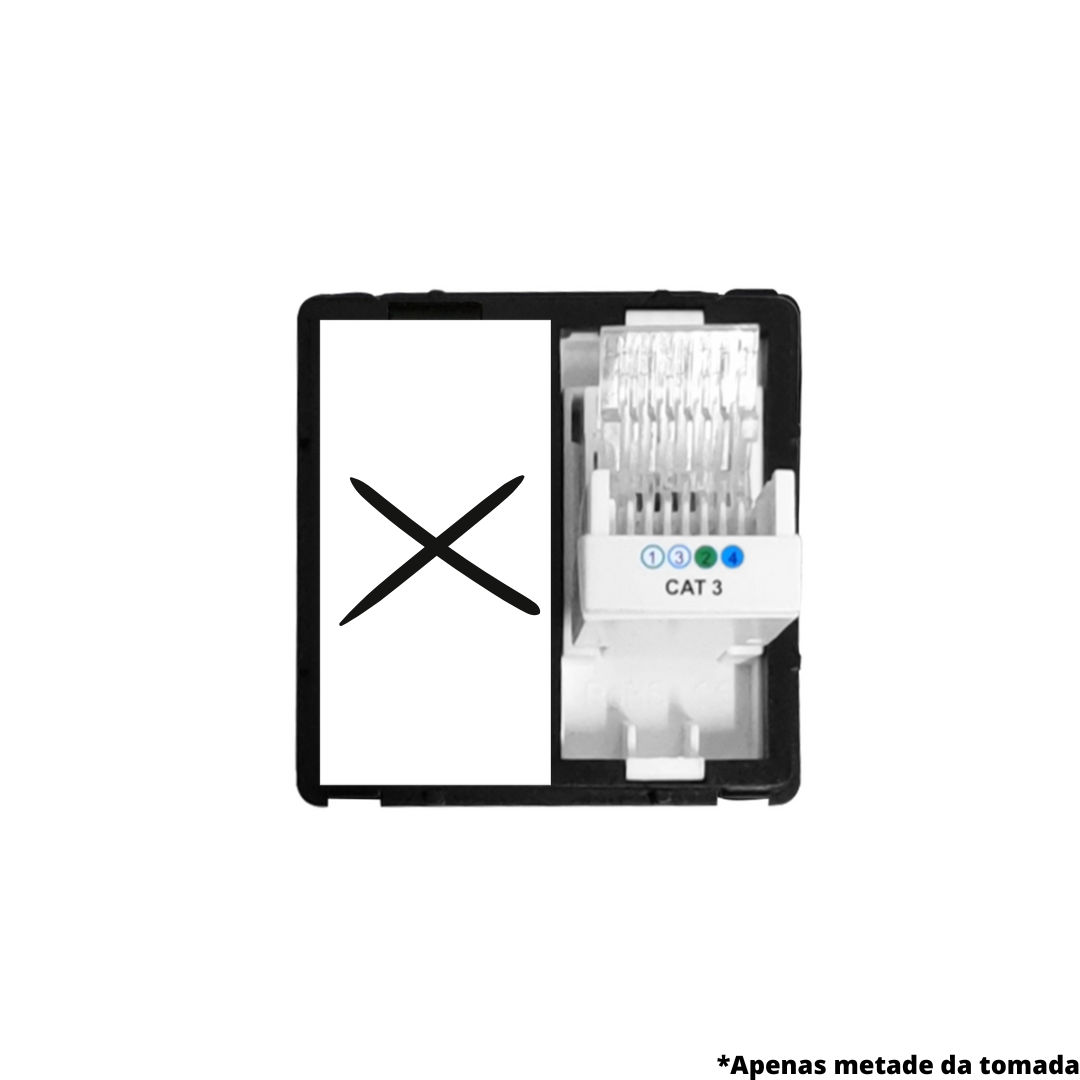 Tomada 1/2 Telefone RJ11 para Integração - Linha Desire Branco