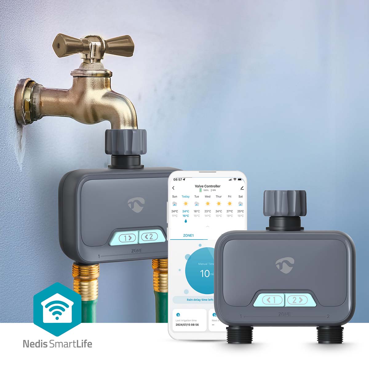 Rega Inteligente Dupla Bluetooth - Nedis - Tuya / Smart Life