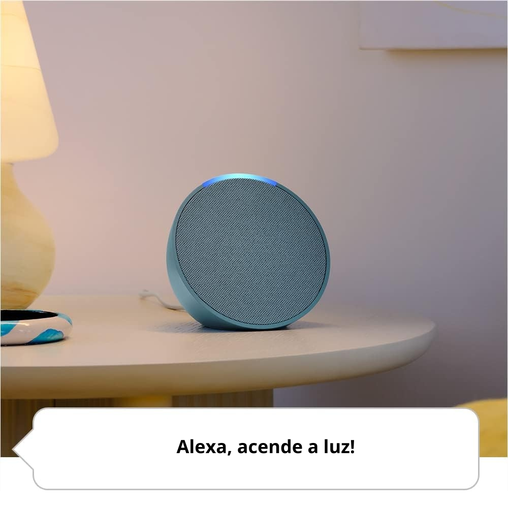 Eco Pop | Altavoz compacto e inteligente de sonido completo con Wi-Fi, Bluetooth y Alexa | Azul-Verde