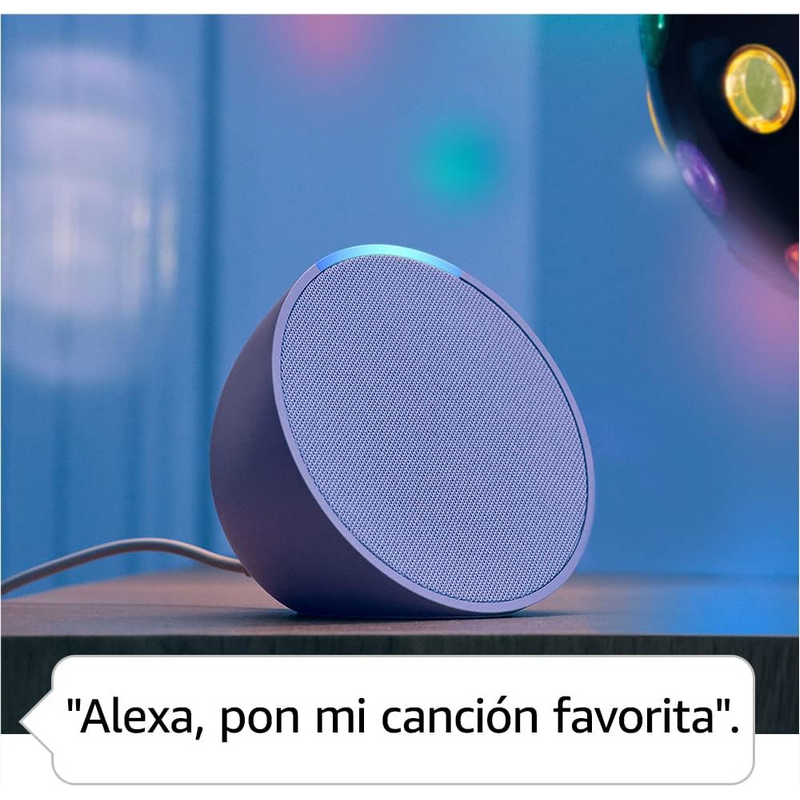 Eco Pop | Altavoz compacto e inteligente de sonido completo con Wi-Fi, Bluetooth y Alexa | Blanco