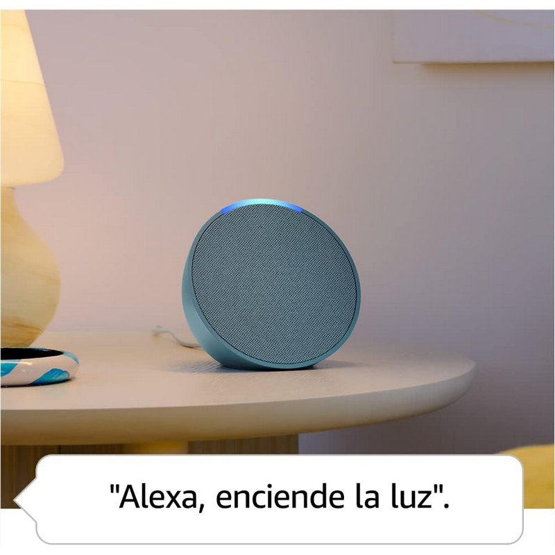 Eco Pop | Altavoz compacto e inteligente de sonido completo con Wi-Fi, Bluetooth y Alexa | Blanco