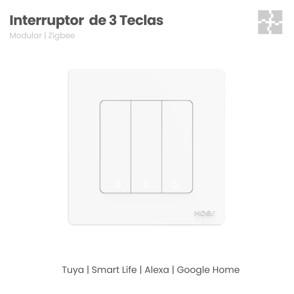 Interruptor Star Ring Zigbee 3.0 Moes - 3 Gang - Branco