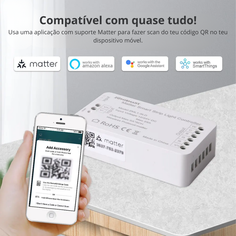 Controlador de Fita RGBCW - Matter over Wi-Fi - Tuya / Smartlife