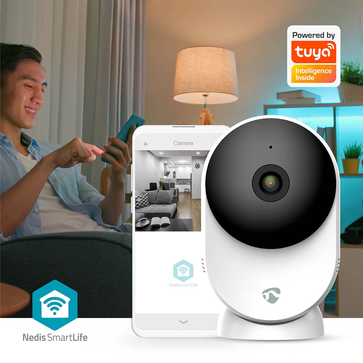 Câmara p/Interior Inteligente Wi-Fi FHD - Nedis - Tuya / SmartLife