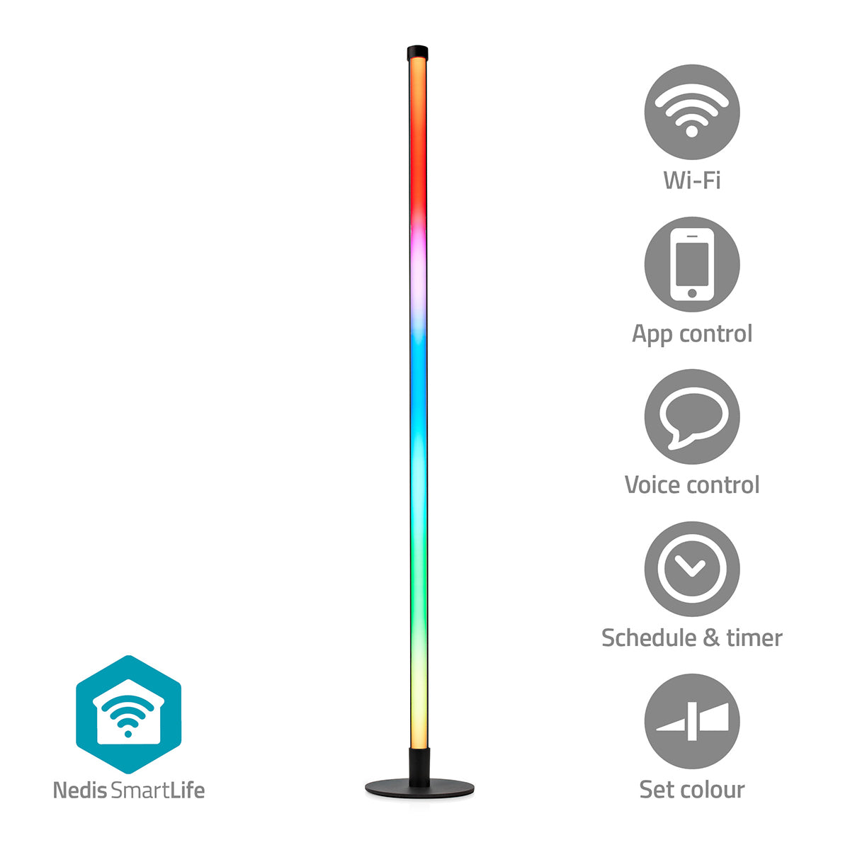Candeeiro Vertical Inteligente LED Wi-Fi - Nedis - Tuya / SmartLife