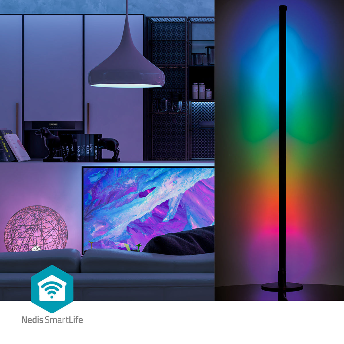 Candeeiro Vertical Inteligente LED Wi-Fi - Nedis - Tuya / SmartLife