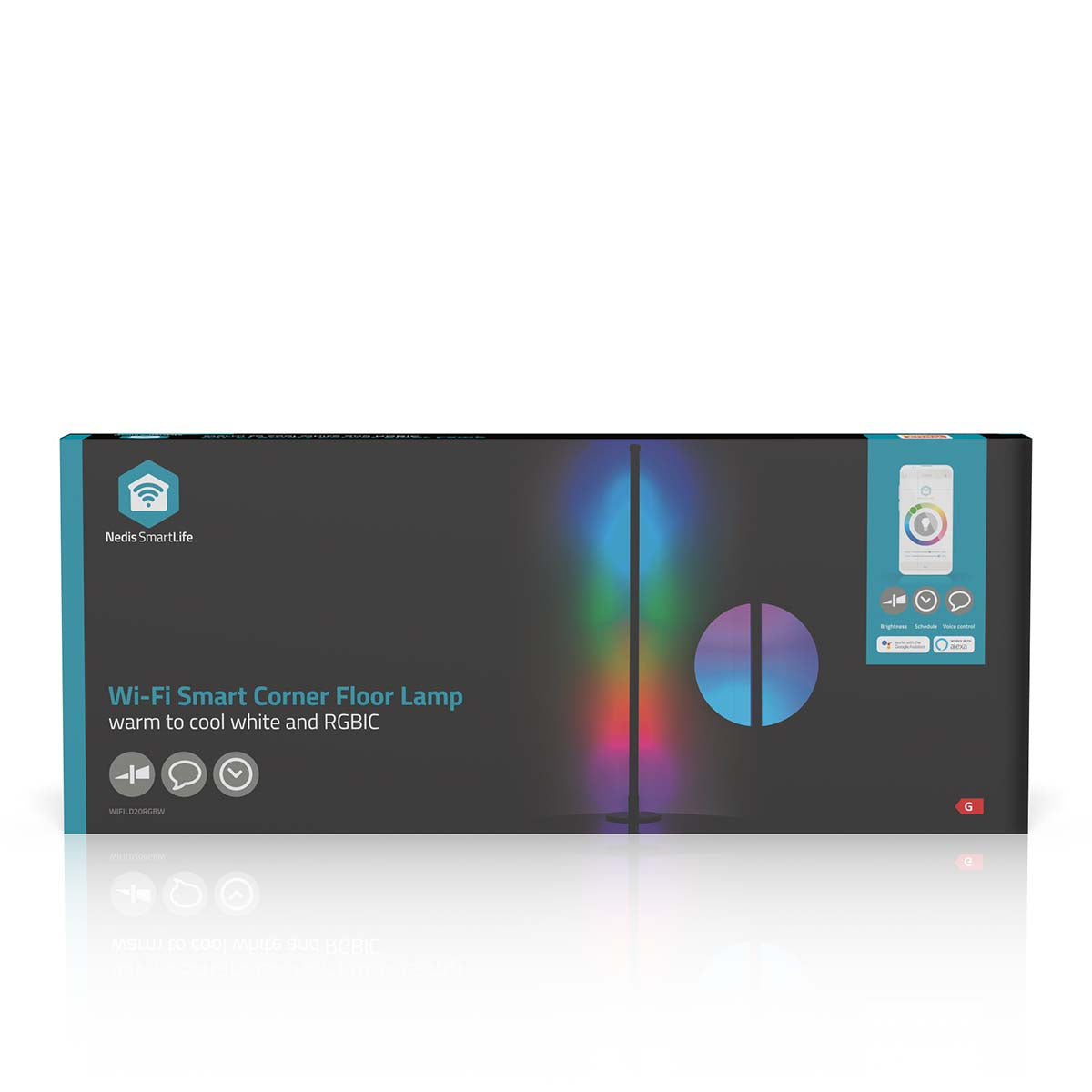 Candeeiro Vertical Inteligente LED Wi-Fi - Nedis - Tuya / SmartLife
