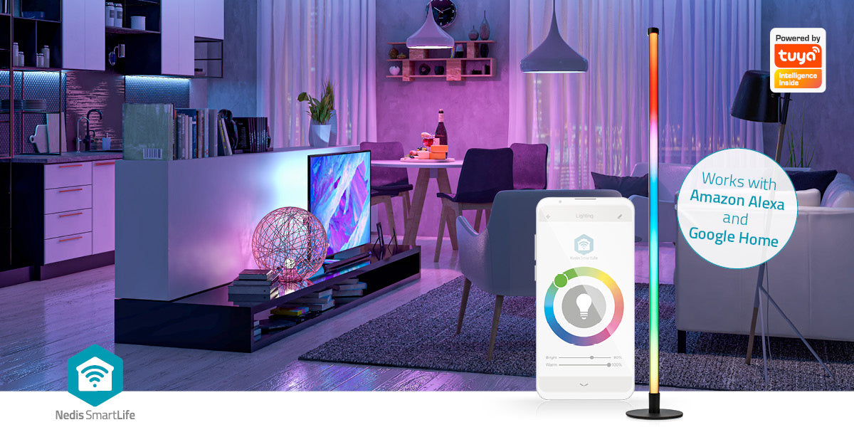 Candeeiro Vertical Inteligente LED Wi-Fi - Nedis - Tuya / SmartLife