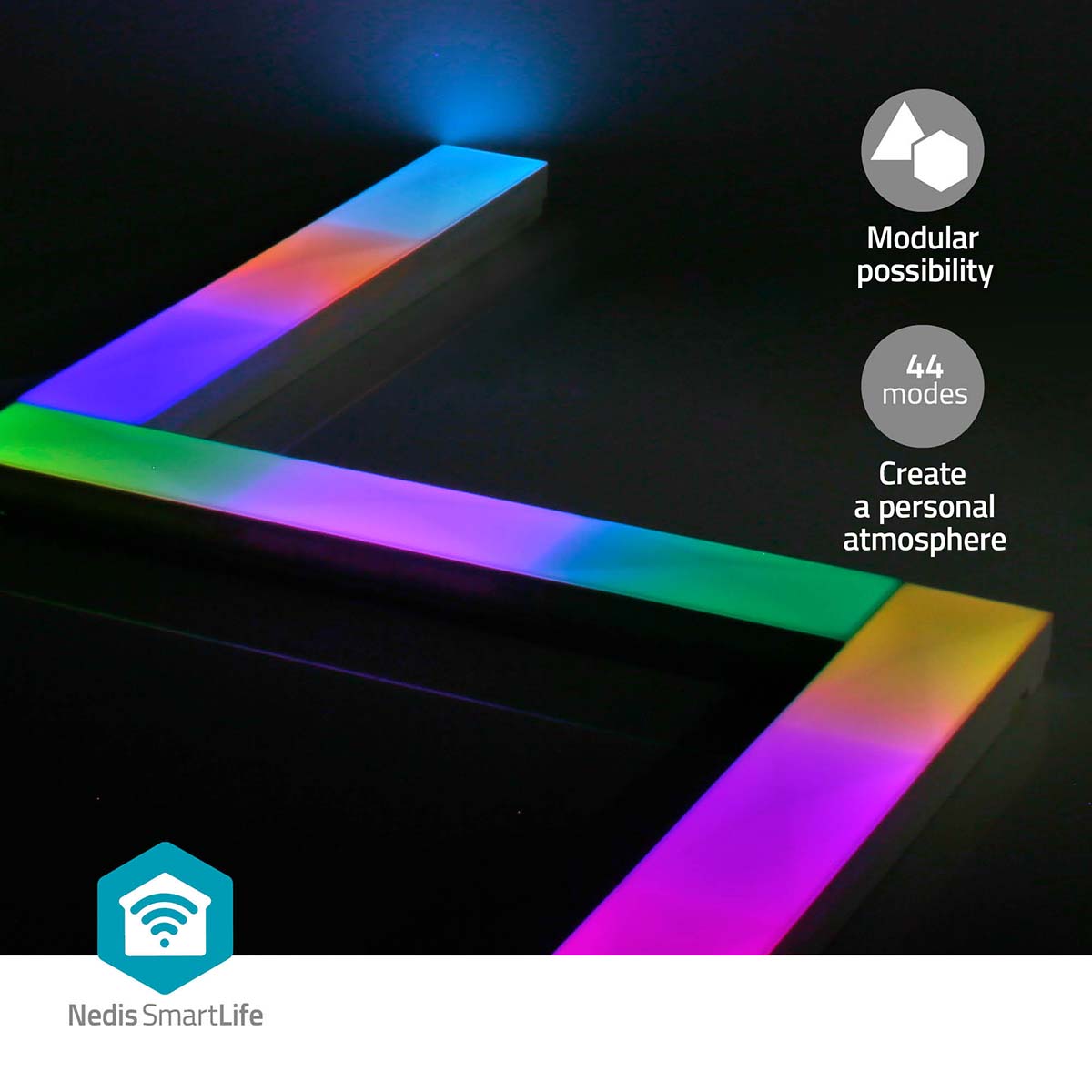 Barras de Luz de Parede Inteligentes Wi-Fi - Nedis - Tuya / SmartLife