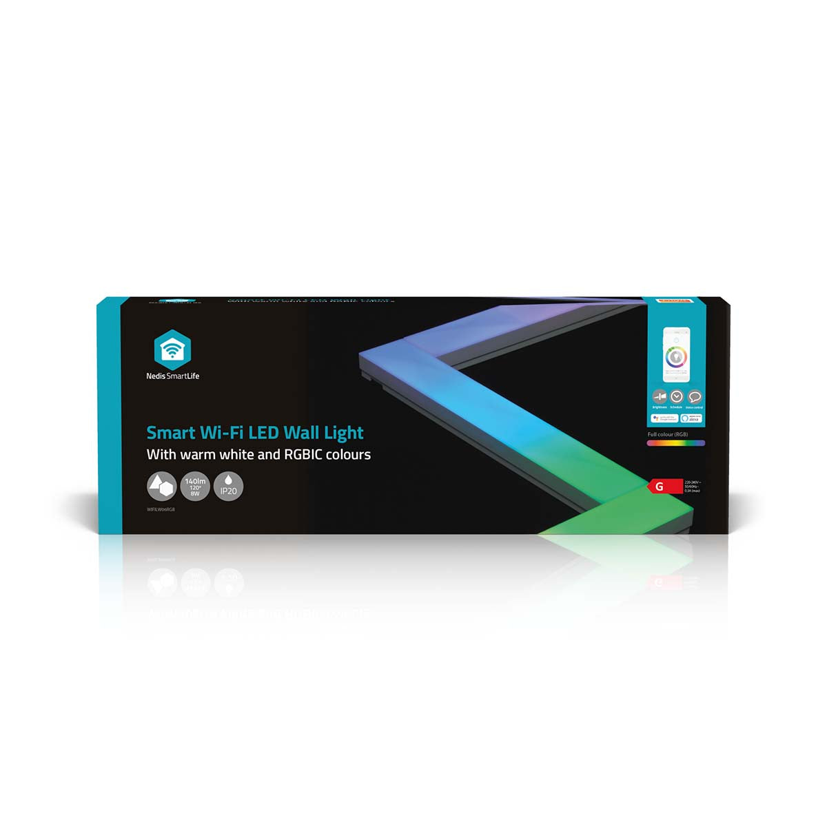 Barras de Luz de Parede Inteligentes Wi-Fi - Nedis - Tuya / SmartLife