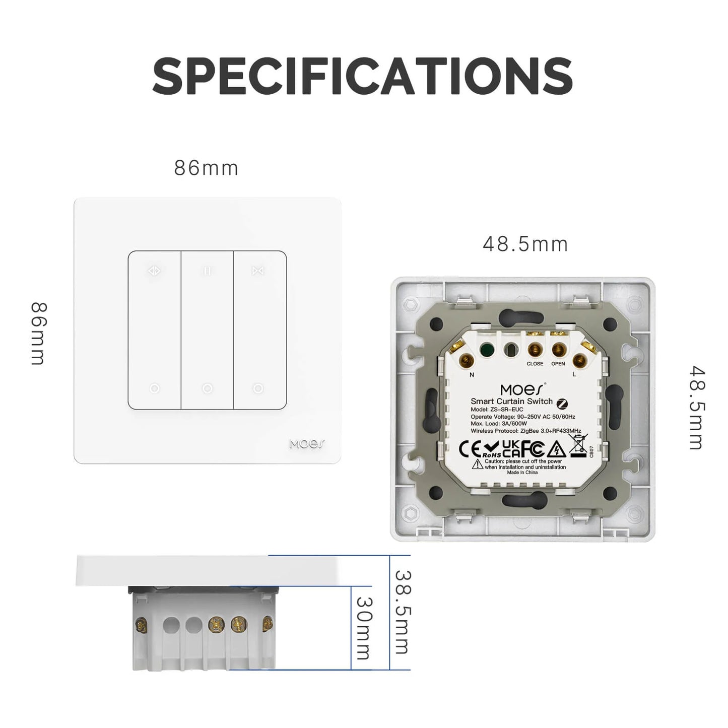 Interruptor Estores Star Ring Moes - Zigbee 3.0 - Branco