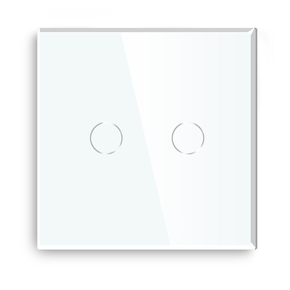 Painel de Vidro Interruptor 2 Gangs 86*86mm para Integração em Zigbee Desire - GL86P2W