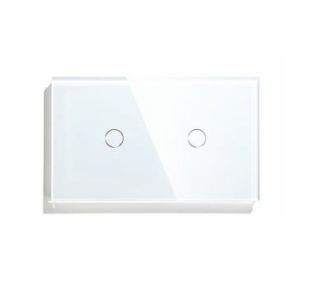 Panel de vidrio blanco para integración, 1 unidad + 1 unidad - 157 x 86 mm - Línea Desire - SOLO PANEL - GL157P1P1W