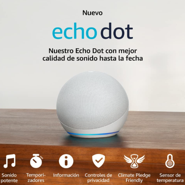 Echo Dot 5.ª generación (modelo 2022) / Altavoz inteligente con Alexa / Blanco