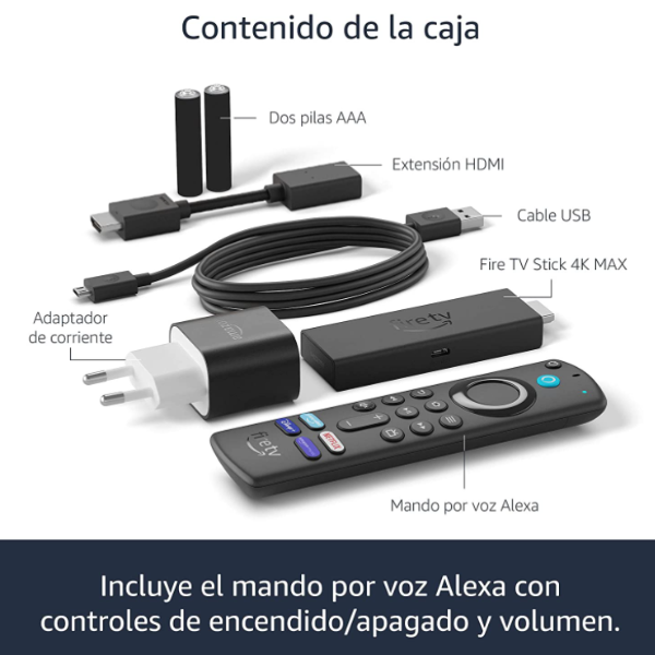 Fire TV Stick 4K MAX con Wi-Fi 6 y control remoto por voz de Alexa (incluye controles de TV)