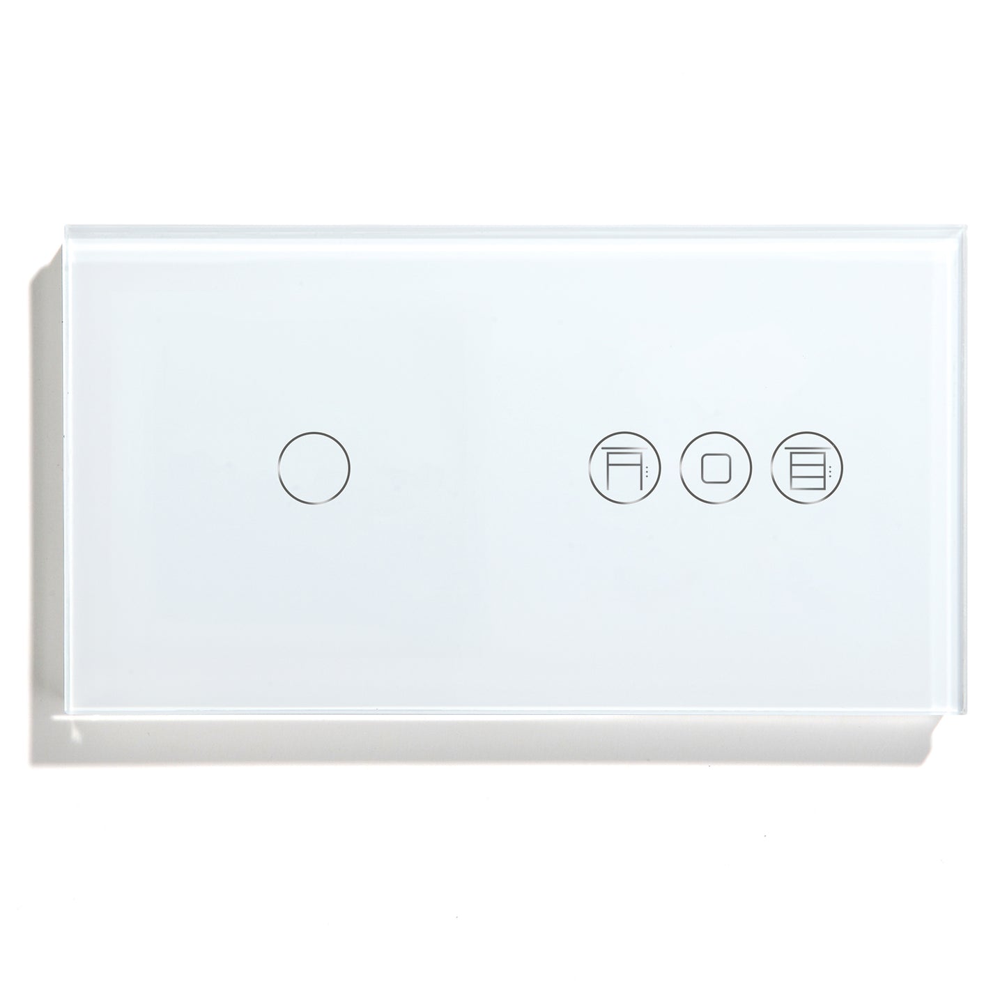 Painel de Vidro Duplo c/ Interruptor 1 Gang + Estore 157*86mm para Integração em Zigbee Desire - GL157P1TRSIP3W