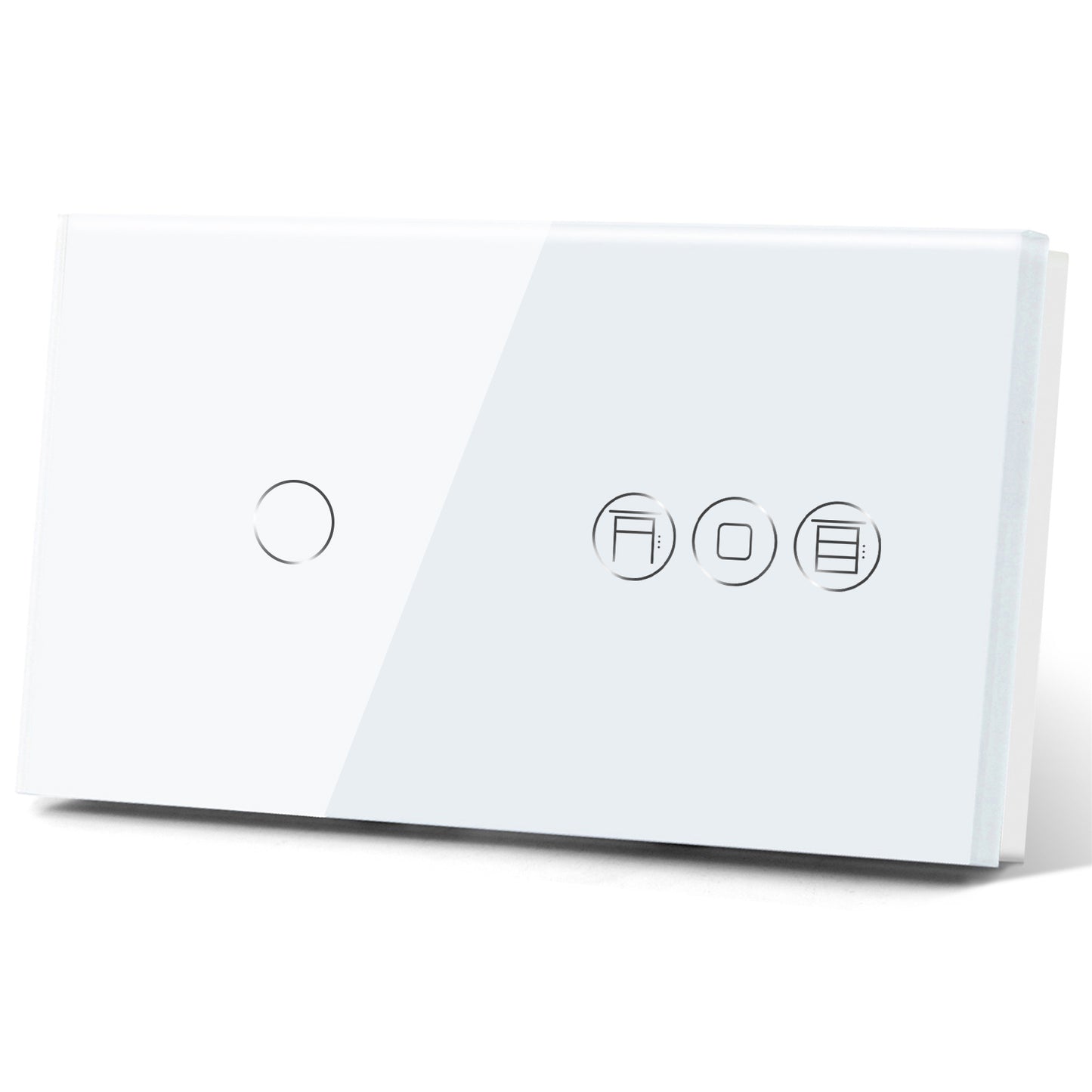 Painel de Vidro Duplo c/ Interruptor 1 Gang + Estore 157*86mm para Integração em Zigbee Desire - GL157P1TRSIP3W