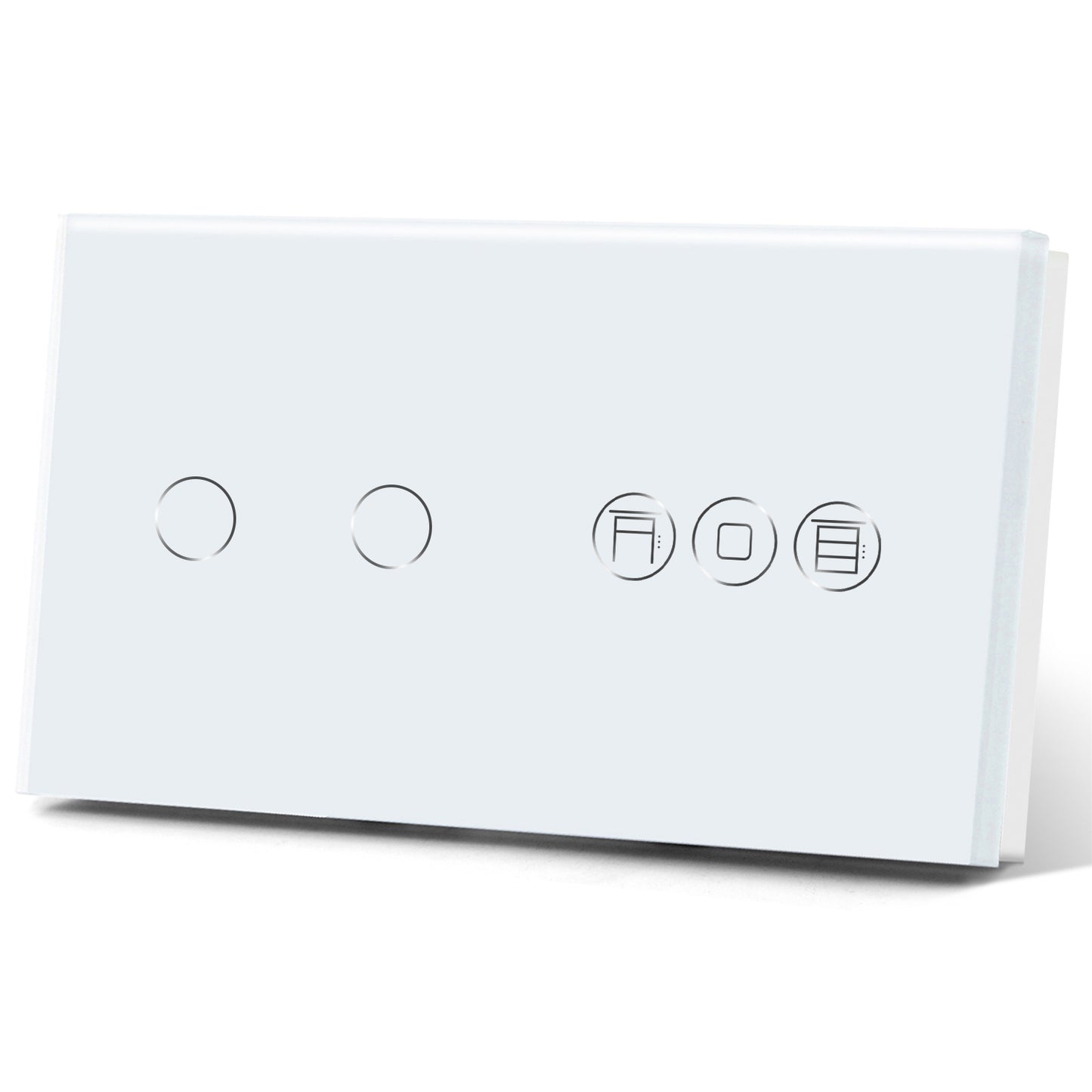 Interruptor Zigbee Desire - 2 Gang + 1 Estore - 157*86mm - Vidro Branco - Tuya / Smartlife