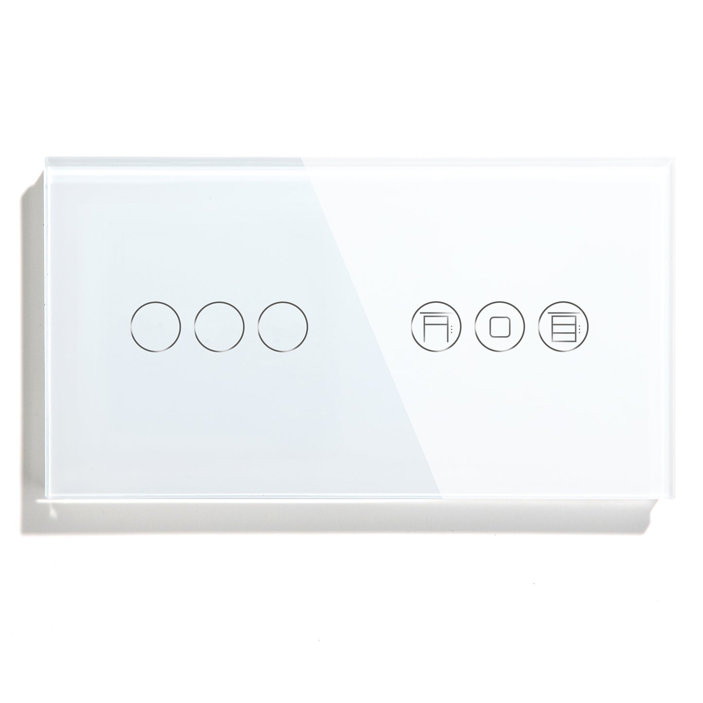 Interruptor Zigbee Desire - 3 Gang + 1 Estore - 157*86mm - Vidro Branco - Tuya / Smartlife
