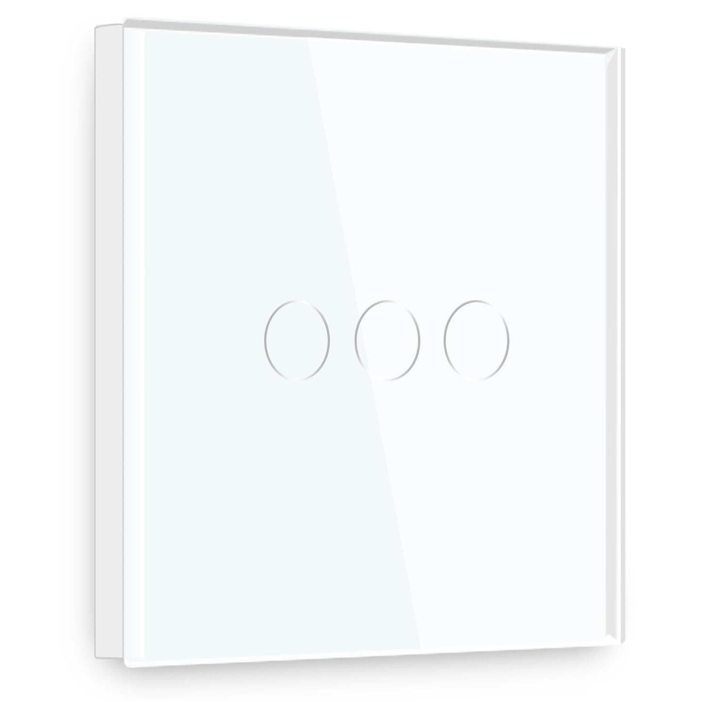 Interruptor Zigbee Desire - 3 Gang - 86x86mm - Vidro Branco - Tuya / Smartlife