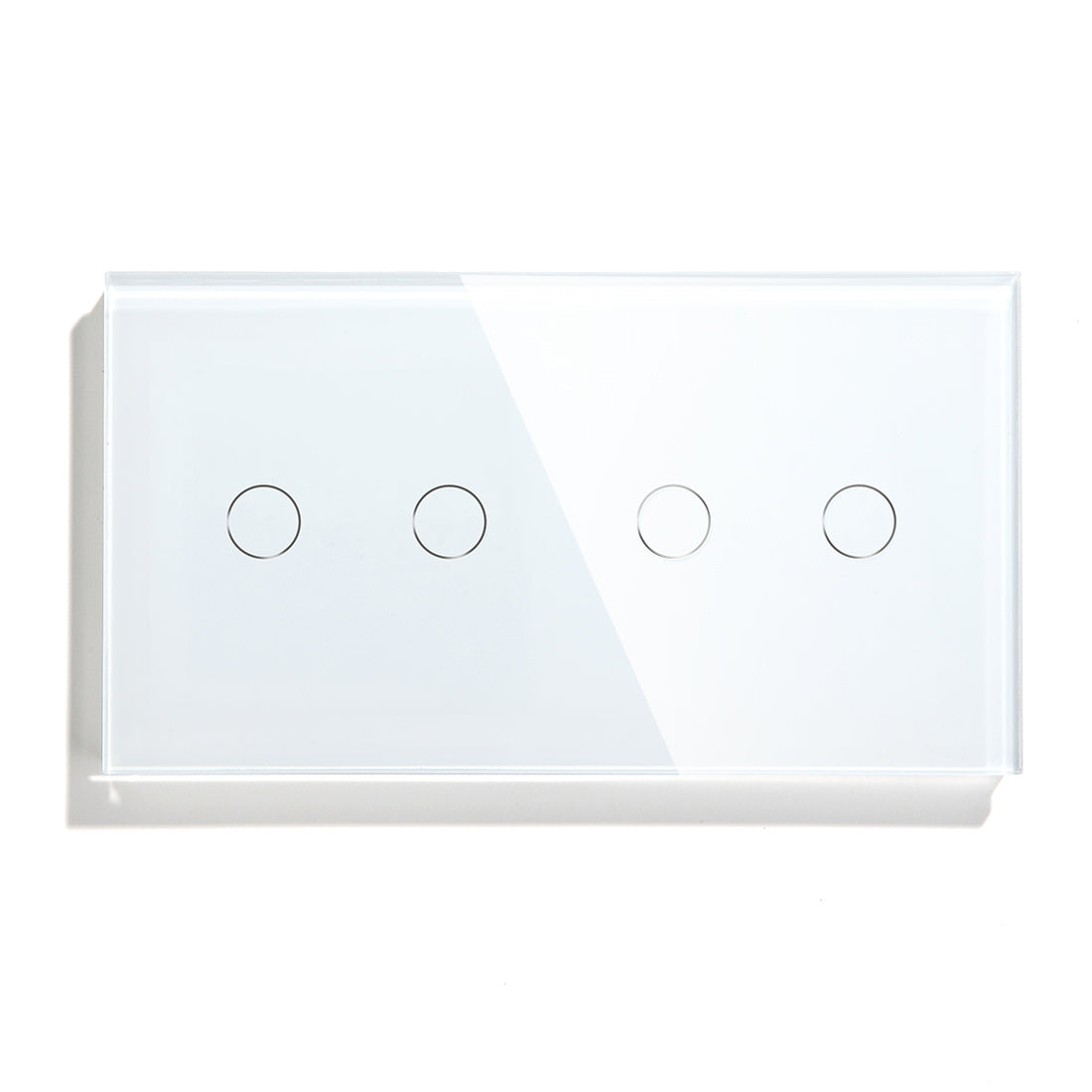 Panel de vidrio blanco para integración, 2 unidades + 2 unidades - 157 x 86 mm - Línea Desire - SOLO PANEL - GL157P2P2W