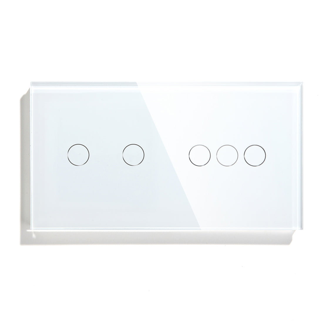 Interruptor Zigbee Desire - 2 + 3 Gang - 157*86mm - Vidro Branco - Tuya / Smartlife